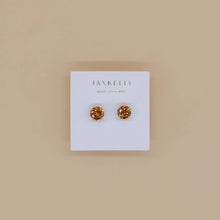 Round CZ - Coffee - Gold Earrings