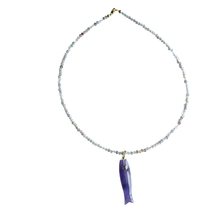 The Cooper Fish Necklace: Blue Apatite with a Malachite Fish