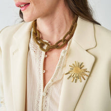 Jenna Chain Link Beaded Necklace Gold