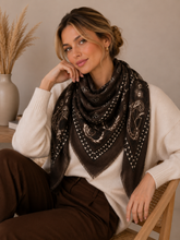 K27 Large Wool Paisley Square: Khaki