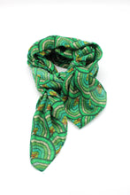 Vegas Geometric Print with Metallic Detailing Scarf Wrap: Brown Squares