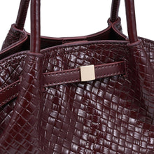 Selena - Embossed Woven Crossbody: Burgundy
