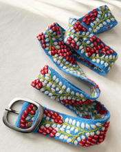 Berries on Vine Embroidered Wool Belt: M