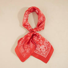 Multi-Patchwork Bandana Paisley Print Satin Square Scarf: BK