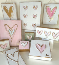 Textured hearts on canvas | valentine | pastel | xoxo | love