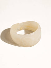 Caelia Modern Bold Statement Resin Bangle: White
