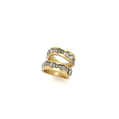 Raw Edge Cutout Baguette Ring in Gold: 9