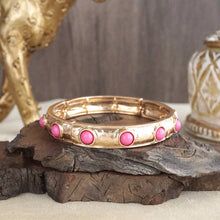 Timeless Charm – Slim Cabochon Eternity Bangle: Brown