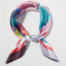 Abstract Collage Print Square Bandana Scarf: BL