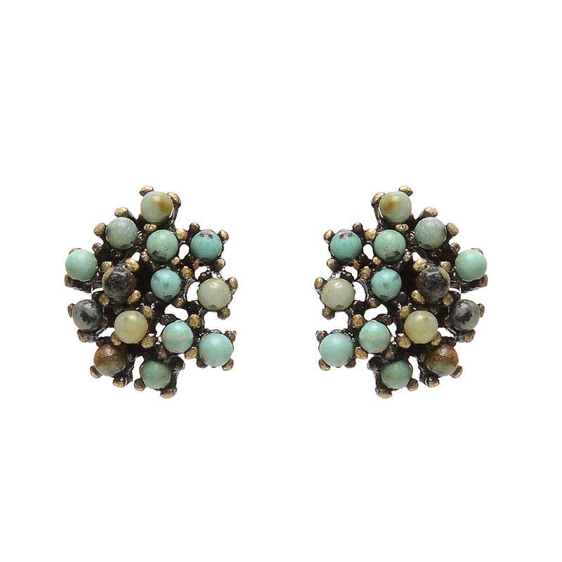 Beaded Cluster Earring: Black Diamond