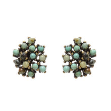 Beaded Cluster Earring: Black Diamond