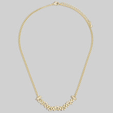 Glass Bead Woven Center Station Chain Necklace: G