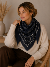 K27 Large Wool Paisley Square: Blue