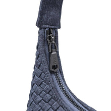 Harmonia - Woven Vegan Leather Shoulder Bag: Dark Denim