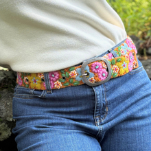 In the Garden Floral Embroidered Wool Belt: Medium
