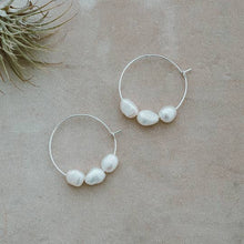 Brooklin Hoops-White Pearl: Silver