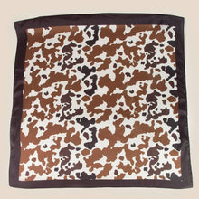 Black And Brown Cow Print Square Scarf: BR