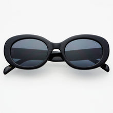 Aria Acetate Womens Oval Sunglasses : Black