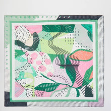 Abstract Collage Print Square Bandana Scarf: BL