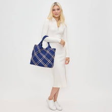Sky's The Limit Medium Woven Neoprene Tote: Navy Nude