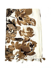 HH-222 Printed scarf with tassel: Beige