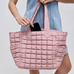 Dreamer - Quilted Puffer Nylon Tote: OIive