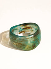 Caelia Modern Bold Statement Resin Bangle: White