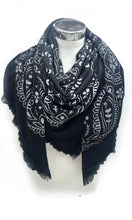 K1 Large square scarves with bandana patterns: Vert kaki