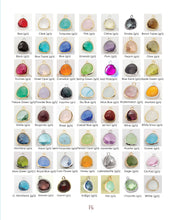 Gemstone Dangle Thread Through Earring 80 Colors Gold Silver: Gold / Clear