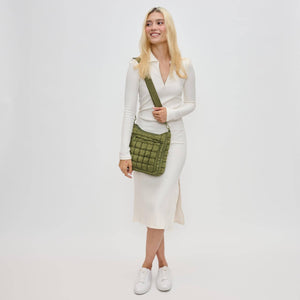 Aura - Quilted Nylon Puffer Crossbody: Cream