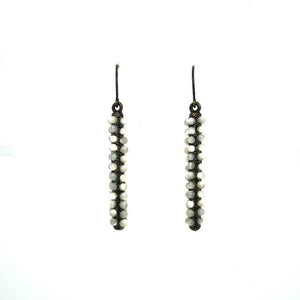 Short Tube Earrings: Black Diamond