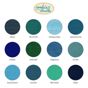 *Dupioni Silk - Cool Palette - Top Knot Headband: Antique blue