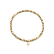 3mm Gold Filled Karma Waterproof Bracelet with Luxe Cross: 7 inch