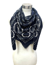 K27 Large Wool Paisley Square: Blue