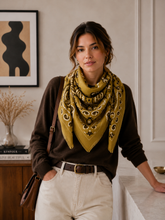 K21 Large Woolen Square Bandana: Cafe