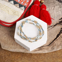 Layered Colorful and Gold Beaded Bracelets Sets: Red