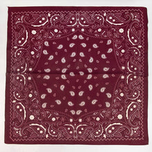 Bandana Paisley Print Satin Square Scarf: BK