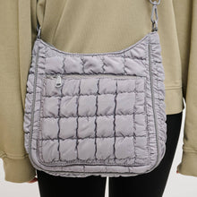 Aura - Quilted Nylon Puffer Crossbody: Cream