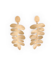 Harlee Leaf Drop Earrings Brass