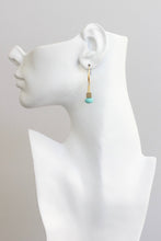 KYLE15 turquoise glass earrings