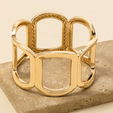 Solid Oval Chain Hinge Bangle Bracelet: GD