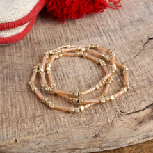 Layered Colorful and Gold Beaded Bracelets Sets: Red