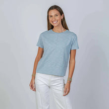 Celia Perfect Length Tee in Dusty Blue