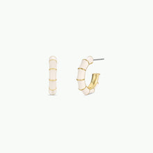 Vintage Hoop Earrings - Cream Enamel