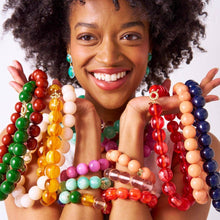 Iris Large Resin Bead Necklace Navy