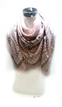 45735-k15 Large square scarf 110 x 110 cm bandana print: Pink