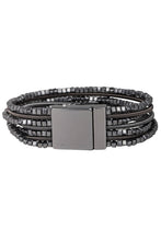 Scarlett Metallic Beaded Bracelet: Silver