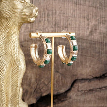 Celestial Glow – Fall Jeweled Hoop Earrings: Red
