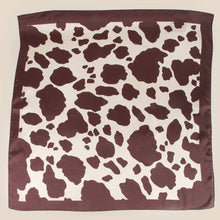 Dark Brown Cow Print Square Bandana Scarf: BR