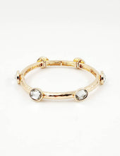 B25034 Glass Bead/Faux Pearl Adorned Stretch Bangle Bracelet: 04 CR
